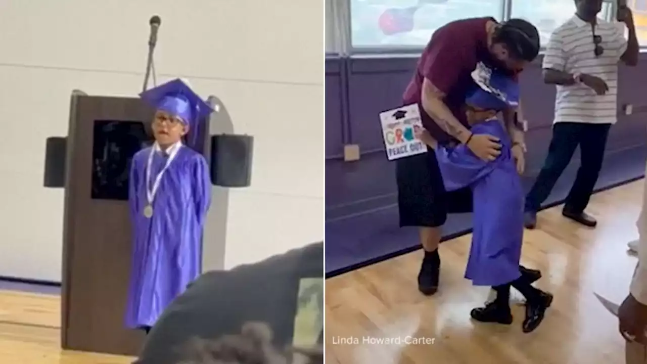 Kindergartener brings audience to tears remembering 'beautiful mommy' in graduation speech: VIDEO