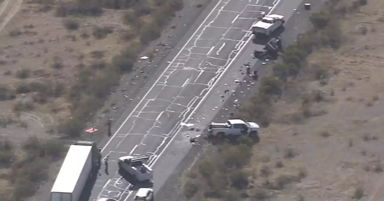 Four people hurt in crash involving work truck along I-10 west of Phoenix