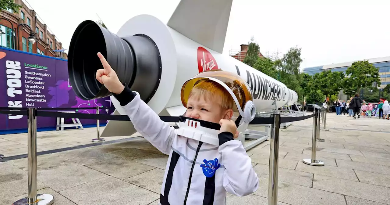 In pictures: 72ft model rocket lands in Belfast for 'Space for Everyone' tour