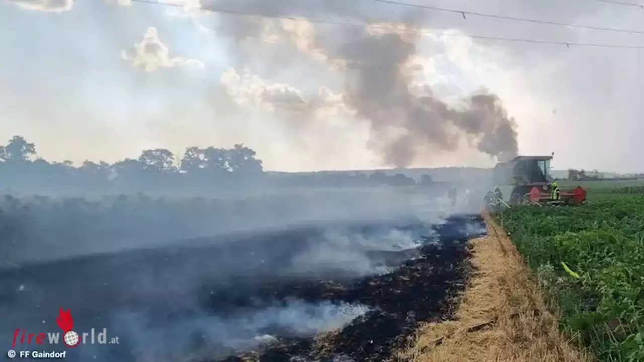 Nö: Mähdrescher- und Feldbrand in Gaindorf (Ravelsbach)