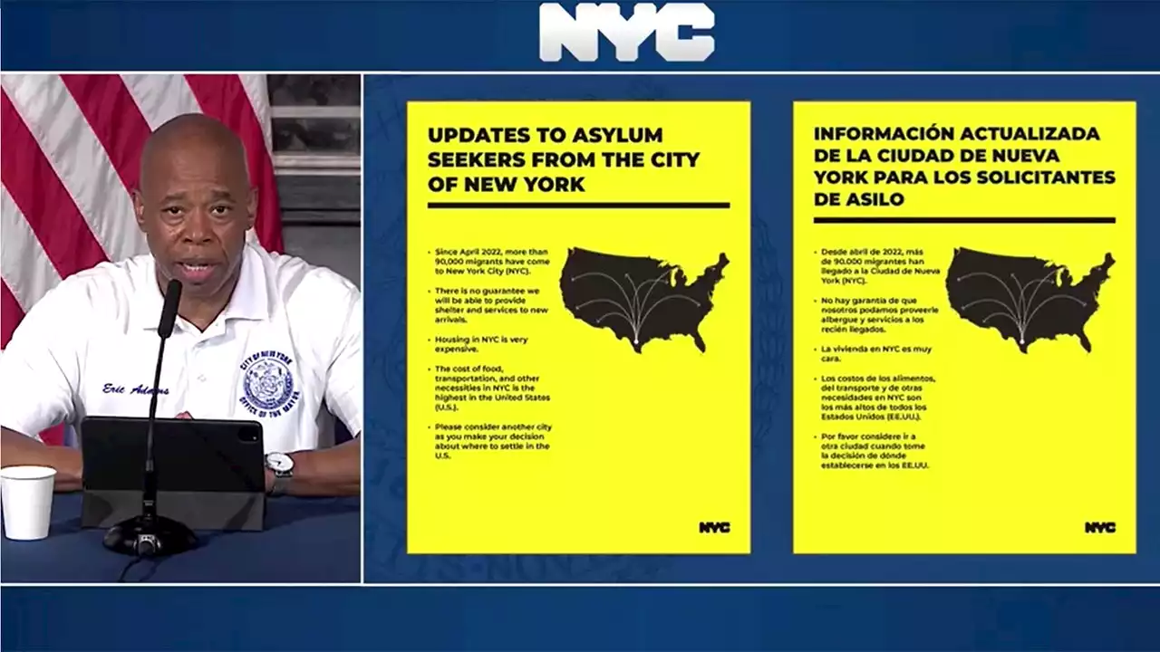 NYC issues posters telling migrants to 'consider another city,' warns of sky-high prices