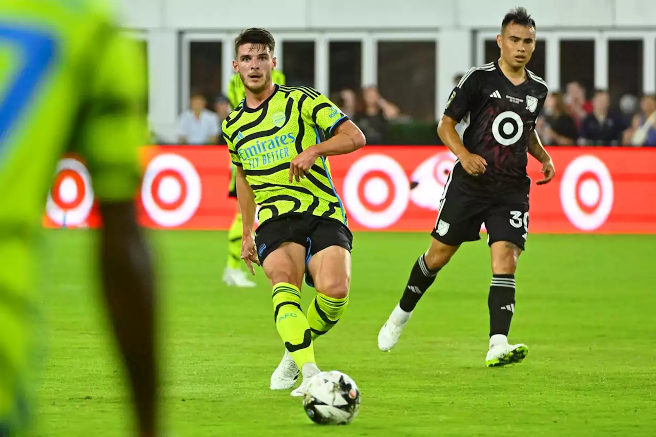 Declan Rice comes in as second-half sub in Arsenal’s 5-0 victory over the MLS All-Stars