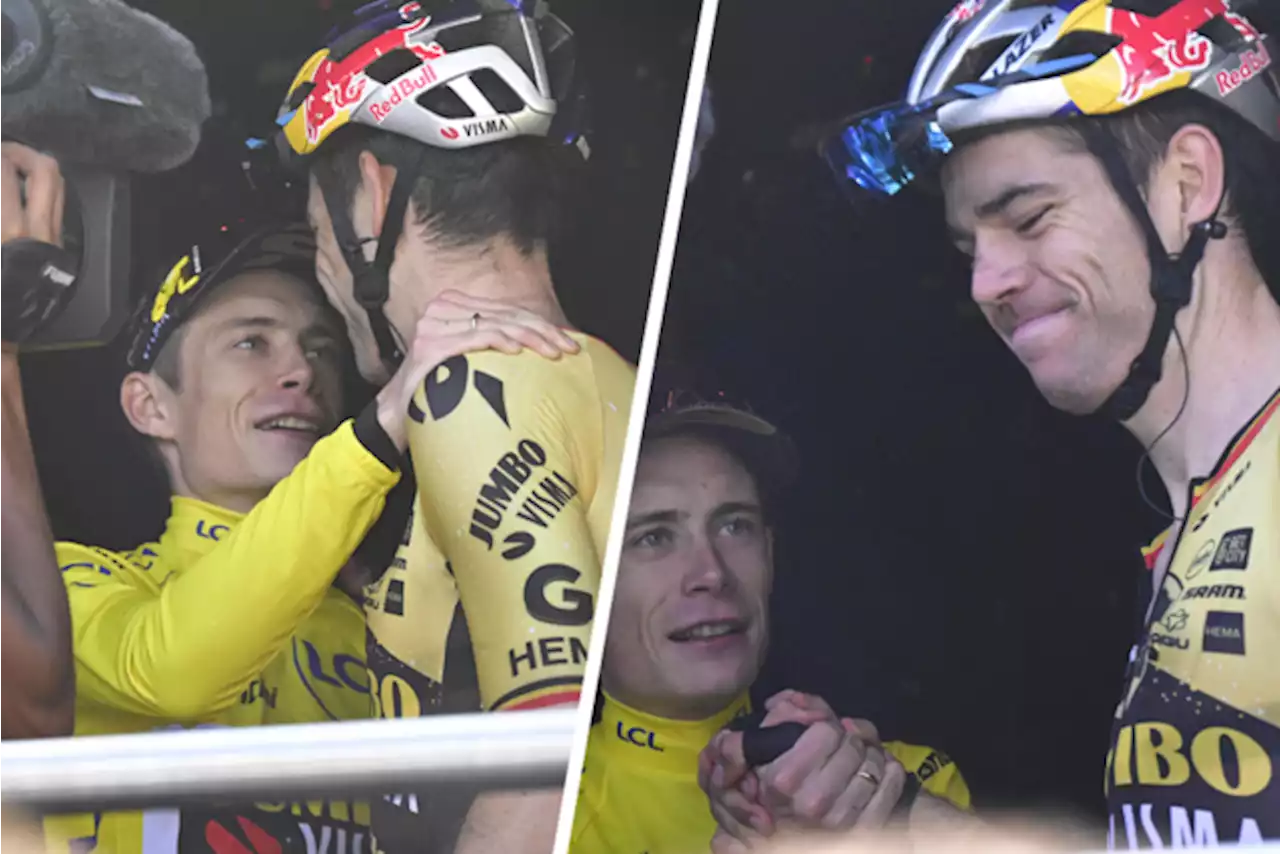 Na een knuffel met Vingegaard loodste Jumbo-Visma Van Aert met helikopter en privéjet onopvallend uit de Tour: “Beslissing werd maandag al genomen”