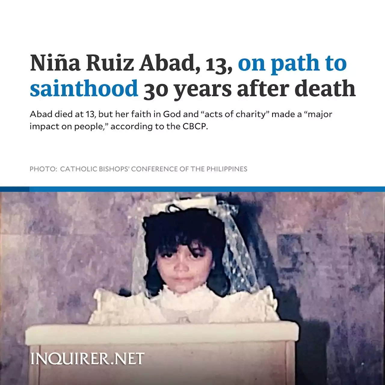 Ilocos Norte girl Niña Ruiz Abad on path to sainthood 30 years after death