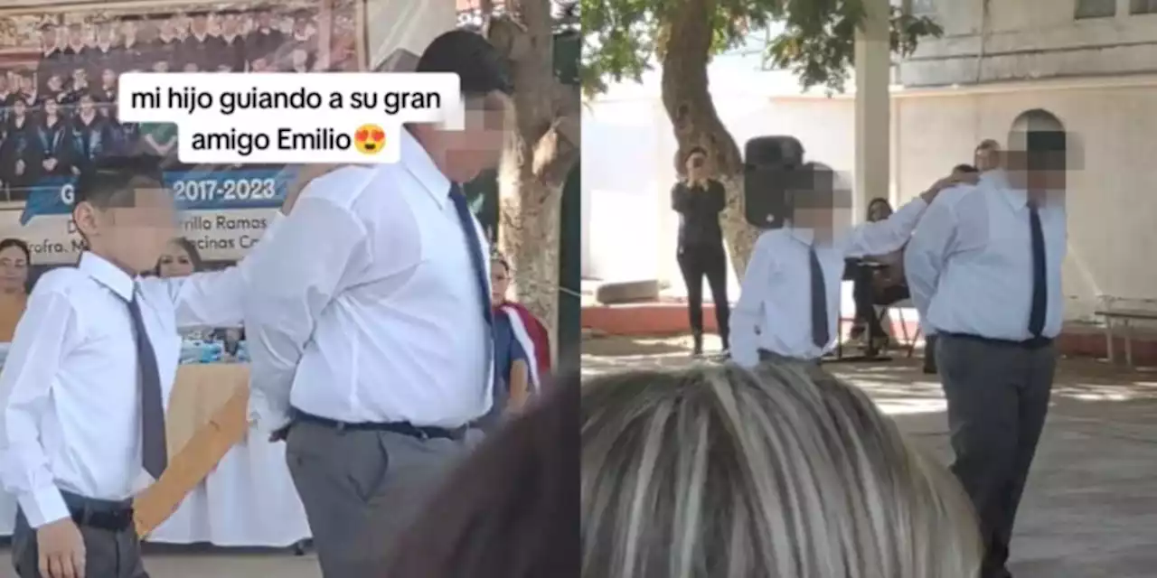 VIDEO | Niño guía a su amigo invidente durante su vals de fin de cursos