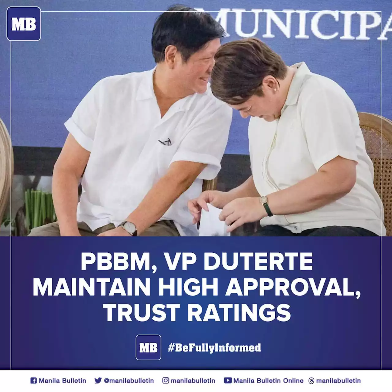 PBBM, VP Duterte maintain high approval, trust ratings