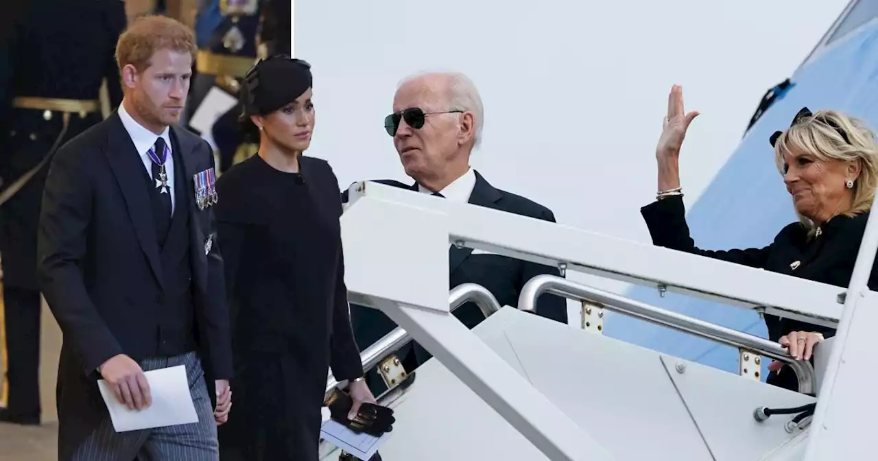 Harry and Meghan 'asked to fly back to US with Joe Biden after Queen's funeral'