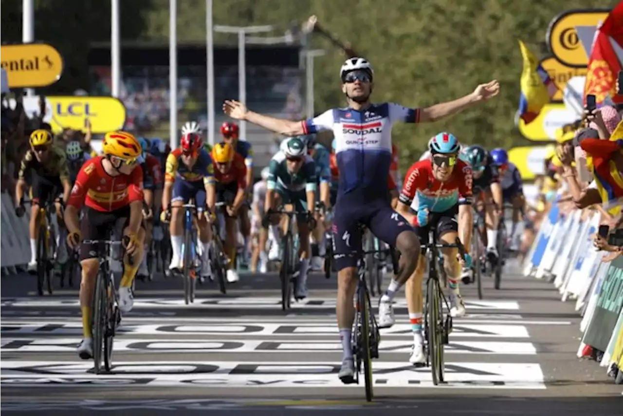 Dan toch prijs voor Soudal-Quick-Step in de Tour, met dank aan Victor Campenaerts en Lotto Dstny: Kasper Asgreen blijft net spurtend peloton voor