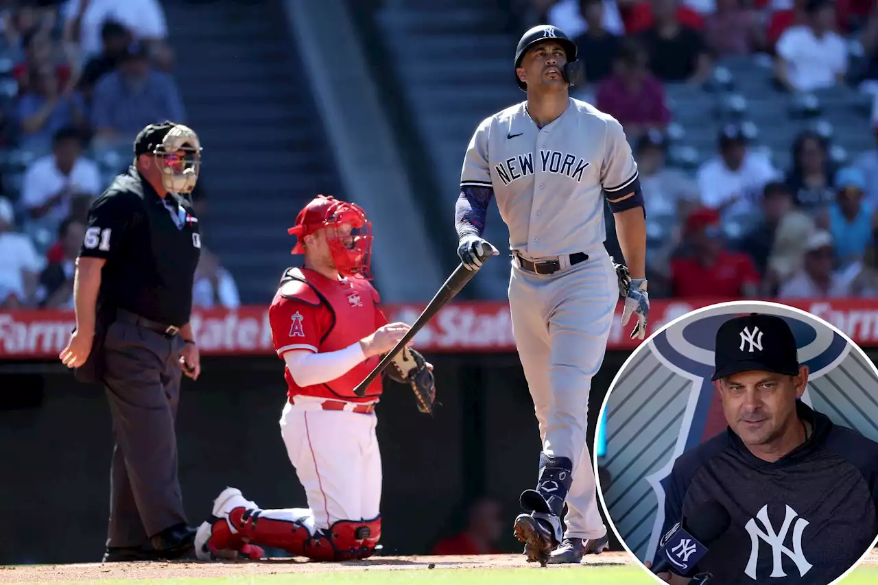 Aaron Boone doesn’t hold back on Yankees’ struggles: ‘We stink right now’