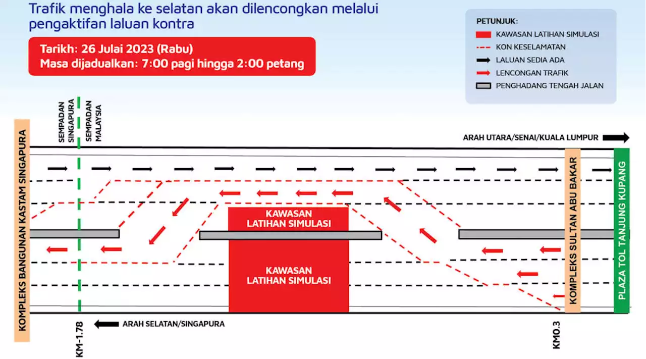 Second Link full lane closure, contraflow on July 26 - paultan.org