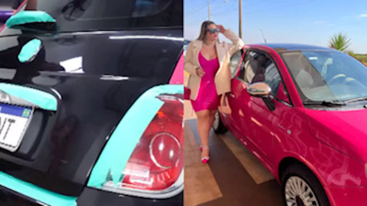 Influenciadora gasta R$ 16 mil para transformar seu veículo em 'carro da Barbie'