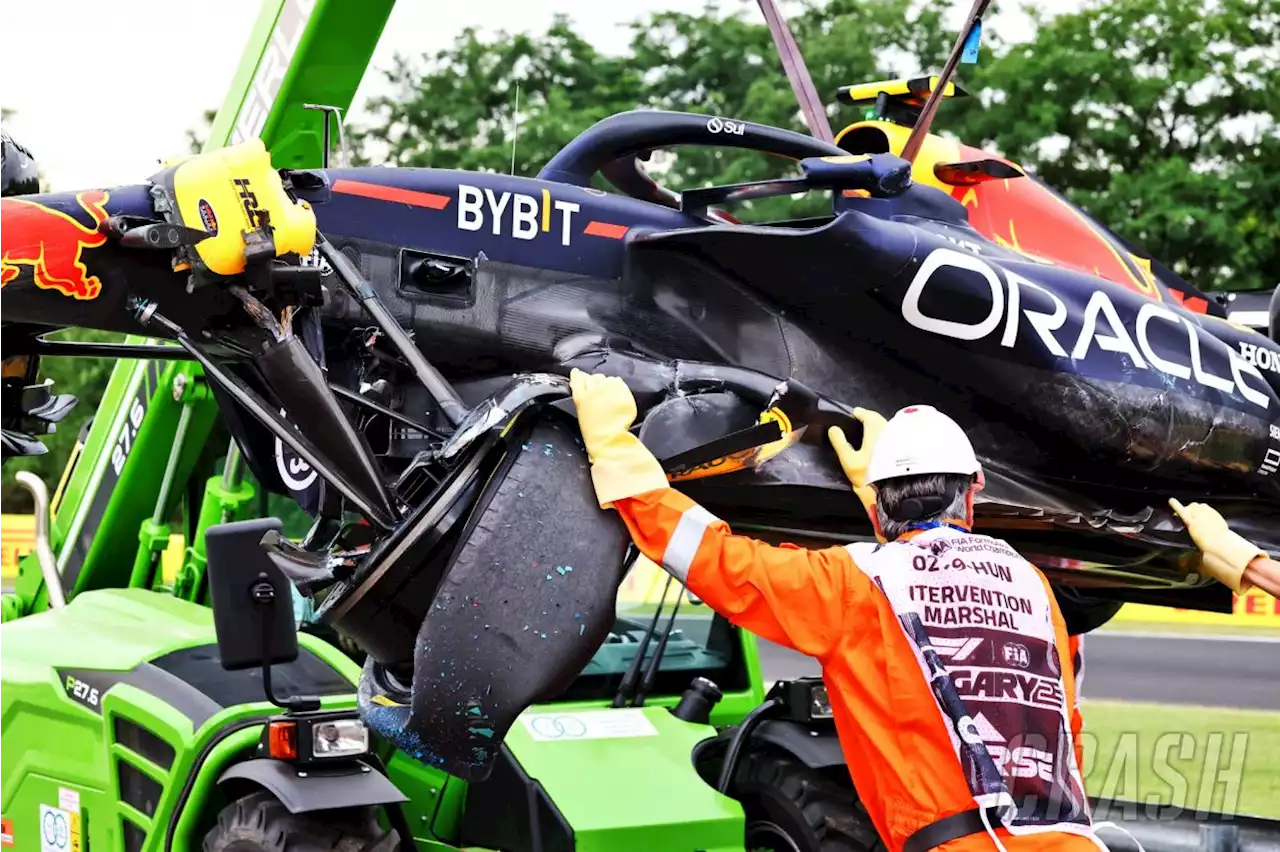 Russell tops wet FP1 as Perez shunts upgraded Red Bull on first lap