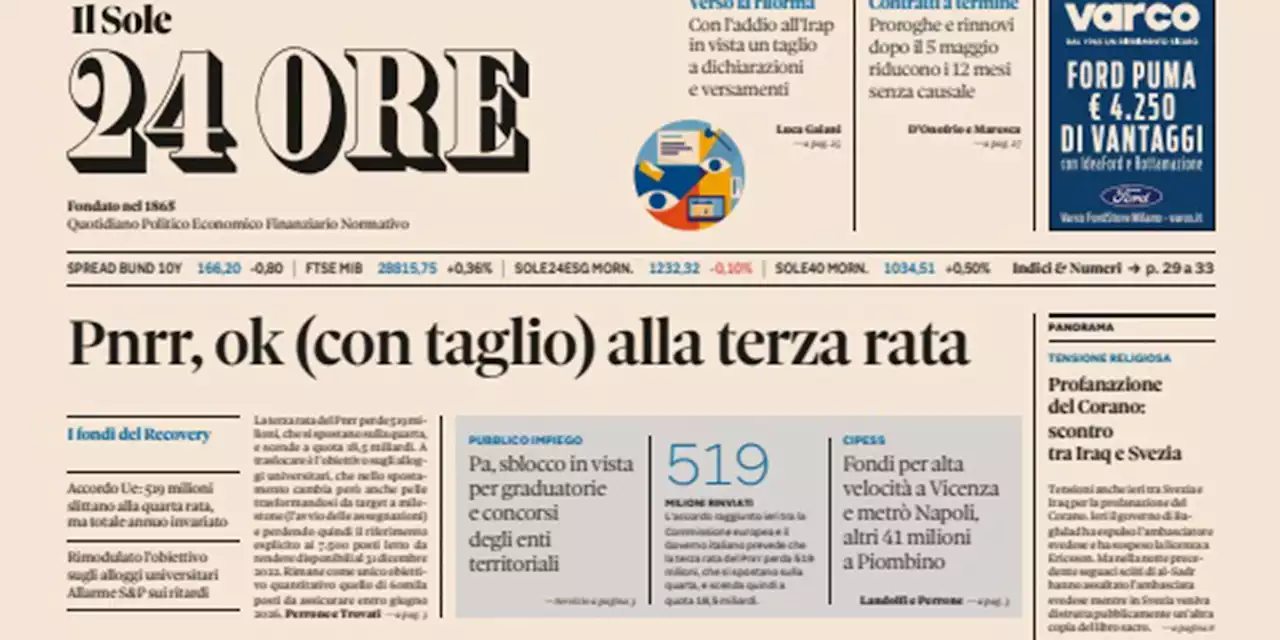 Le prime pagine di oggi - Il Post