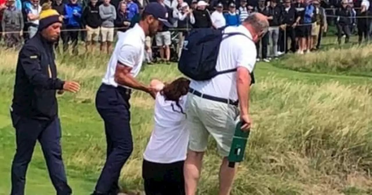 Golf star applauded for fending off Just Stop Oil protest at The Open