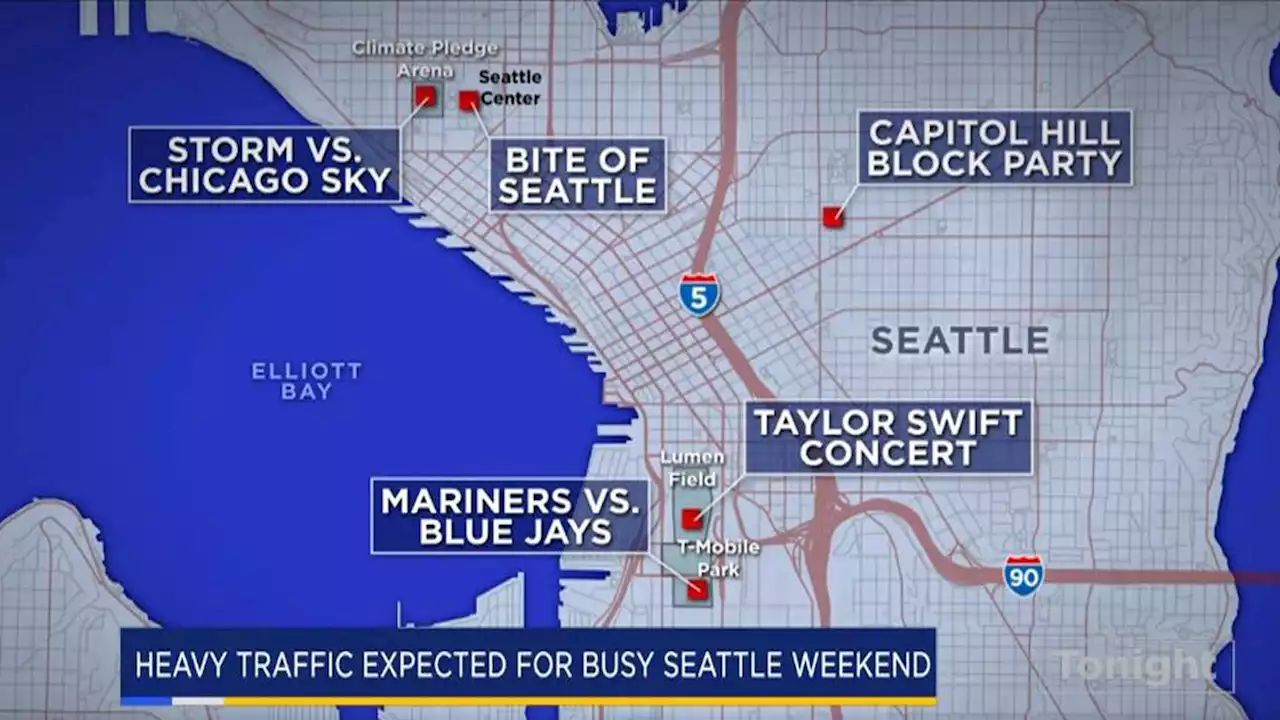 Traffic expected to be jammed in Seattle during busy weekend with Taylor Swift, other big events