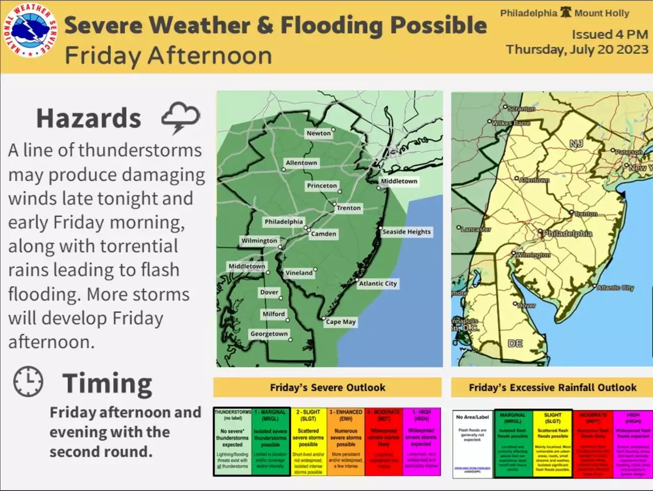 Severe thunderstorms possible in N.J. overnight and Friday