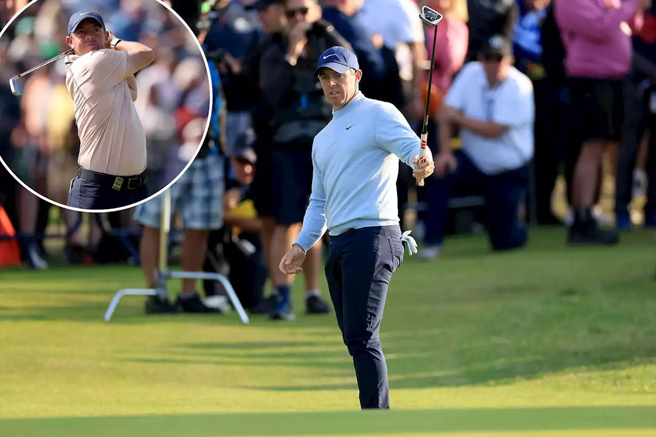 Rory McIlroy lingers after British Open first round in quest to end major drought