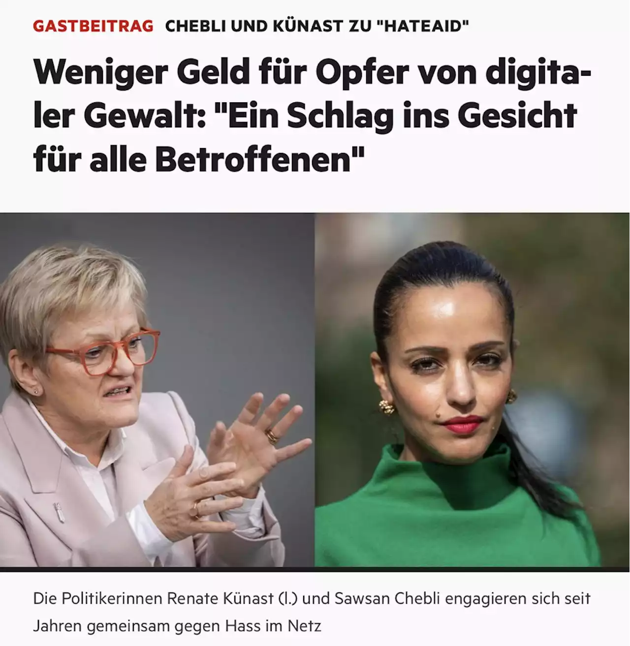 Gastbeitrag: Grünen-Politikerin Künast und SPD-Politikerin Chebli zu Plan von Justizminister