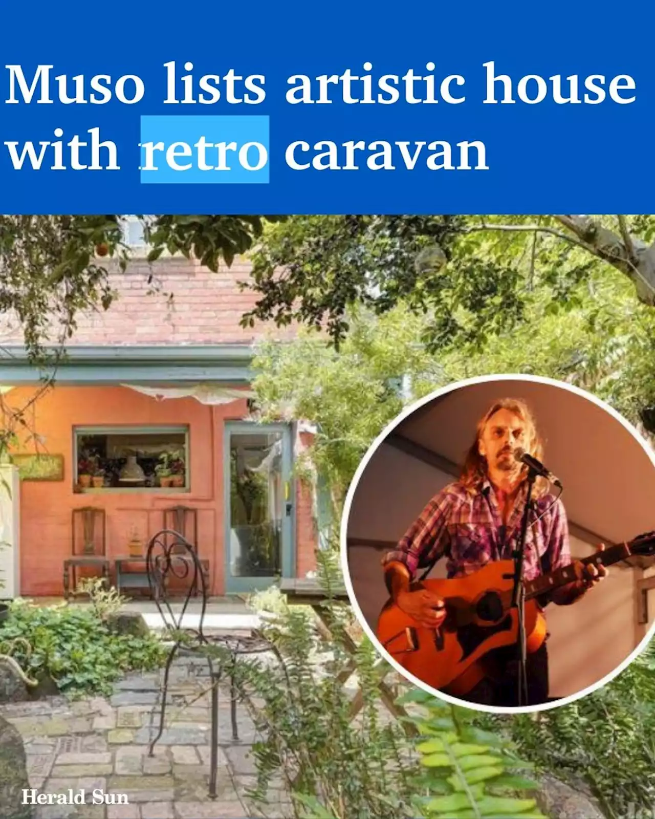 Fitzroy: ARIA-award winner Matt Walker and friend selling house with retro caravan, outdoor shower - realestate.com.au