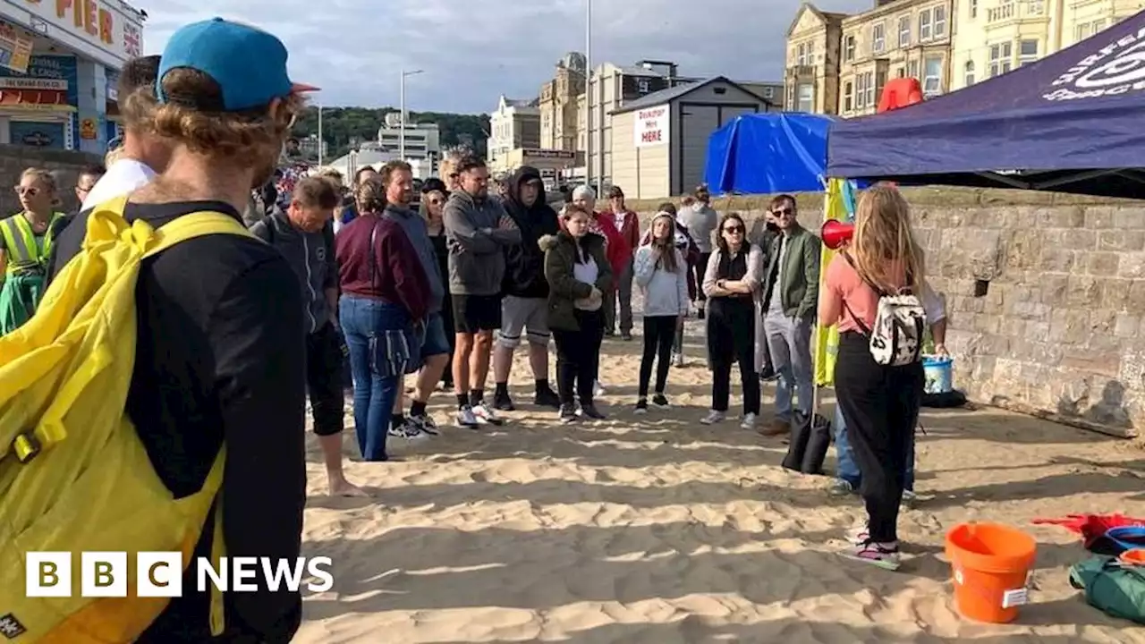 Weston-super-Mare clean-up sees plastic turned into art