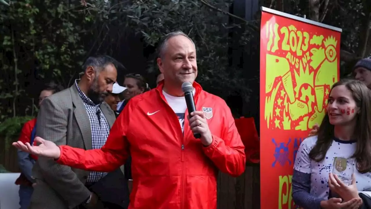 Second gentleman Emhoff cheers on US World Cup team in New Zealand