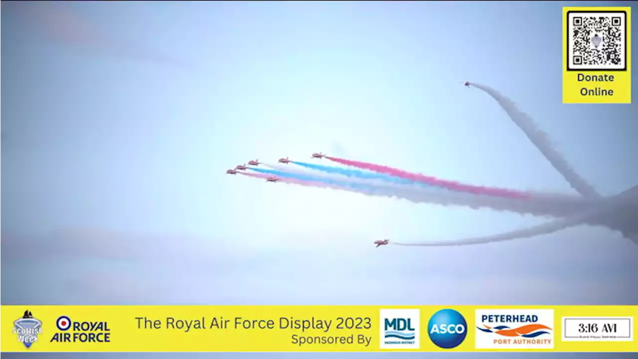 Moment Red Arrows fly over Scots town as part of Royal Air Force display