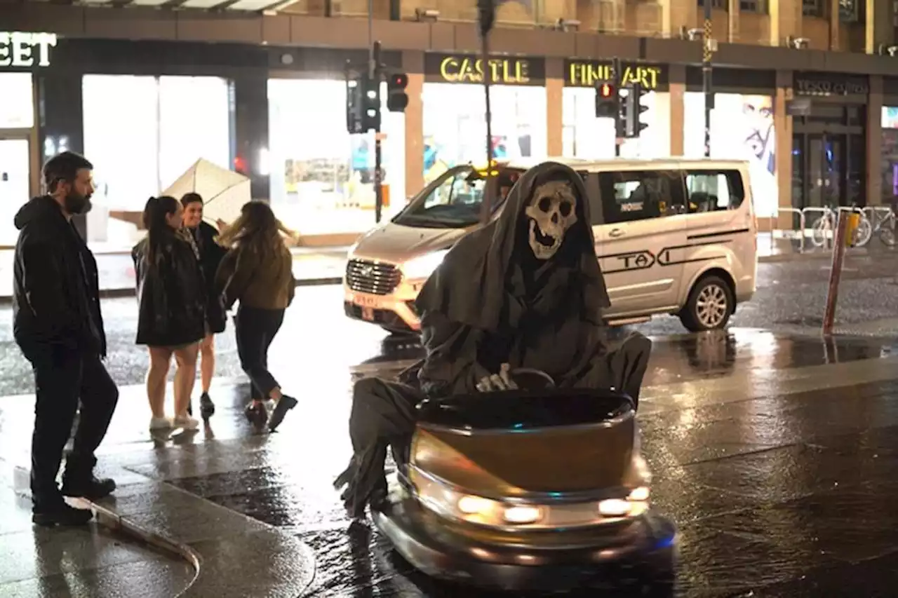 Death on a dodgem: Grim Reaper on Glasgow streets as part of Banksy’s hit show