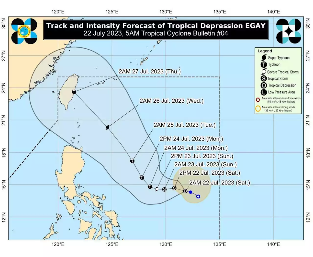 Egay maintains strength while moving west northwest, enhances Habagat