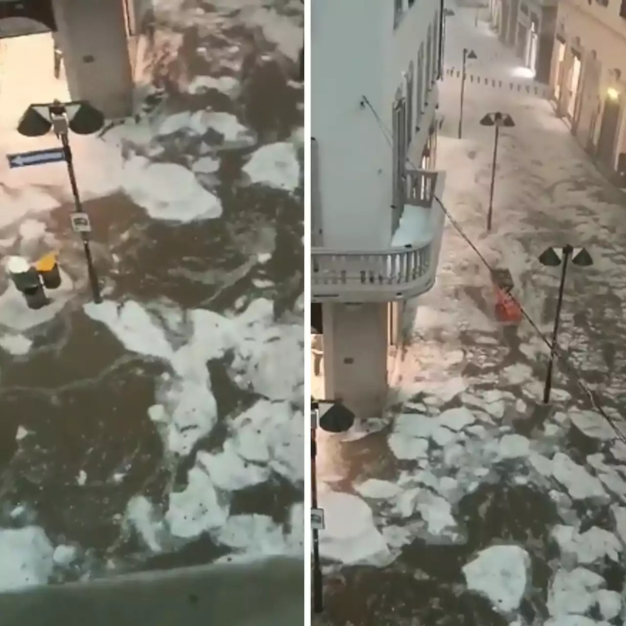 'Rio de gelo' invade ruas de cidade na Itália após tempestade de granizo; veja o vídeo