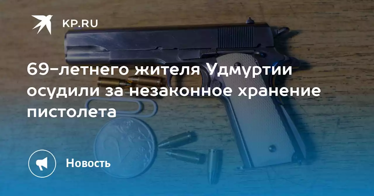 69-летнего жителя Удмуртии осудили за незаконное хранение пистолета