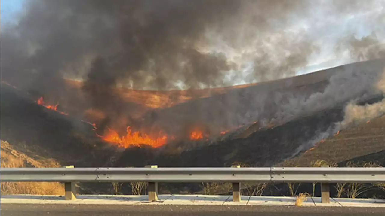 Brush fire near Interstate 580 through Altamont Pass contained