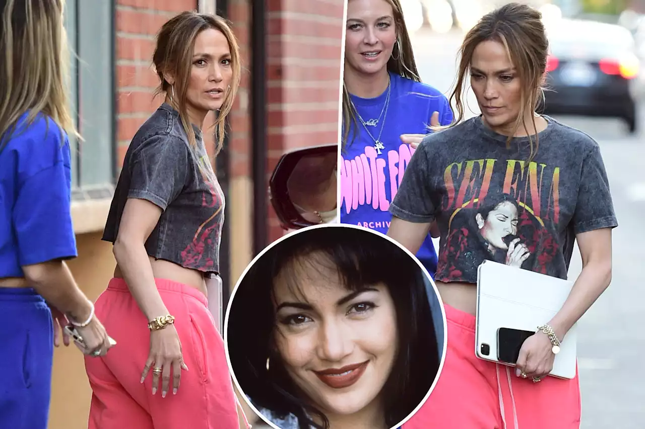 Jennifer Lopez wears cropped Selena Quintanilla tee 26 years after playing the iconic musician