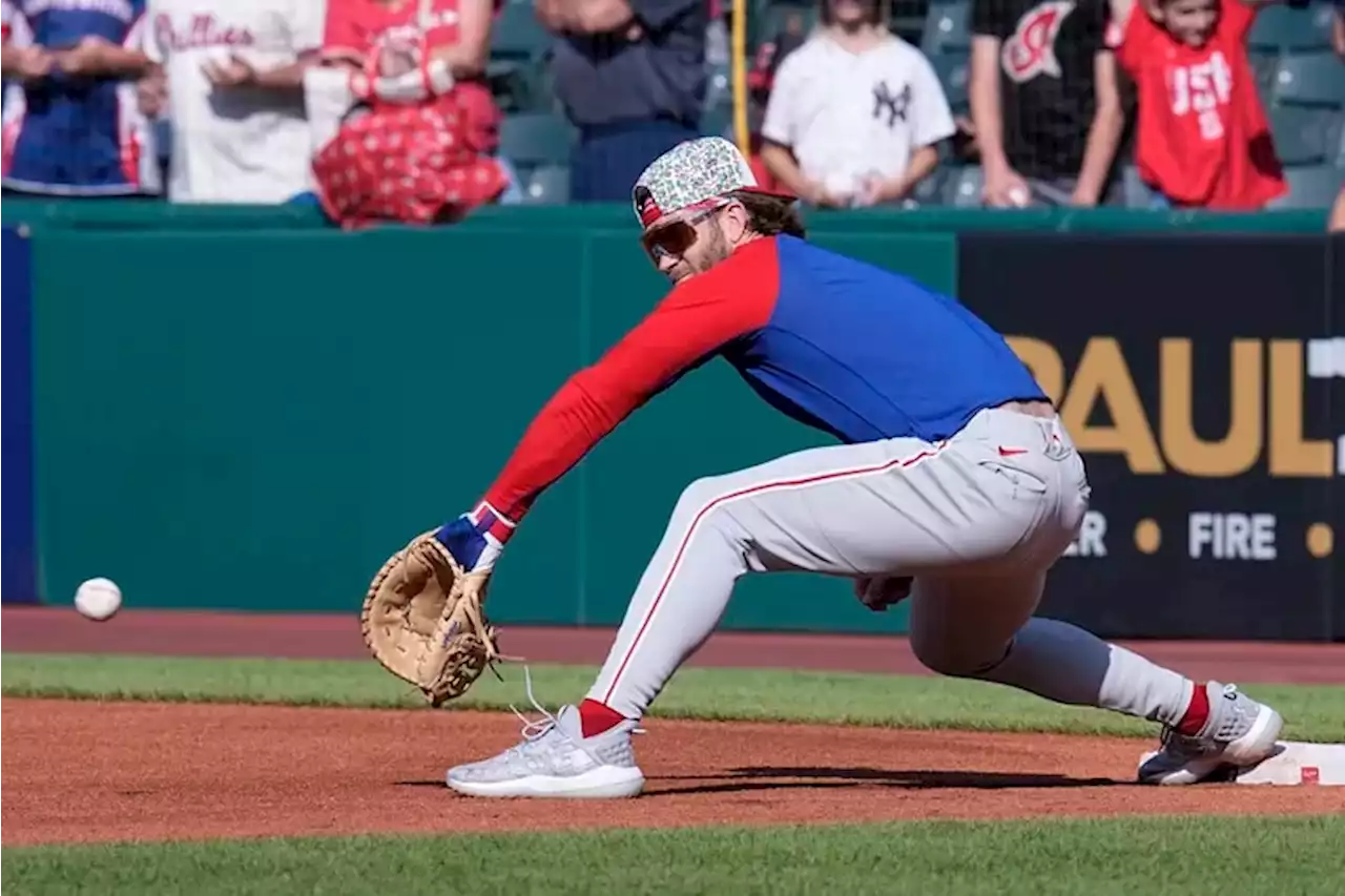 Bryce Harper makes his debut at first base in Phillies’ game against Cleveland Guardians