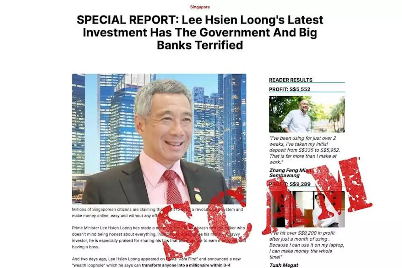 Scammers target PM Lee in fake online ads