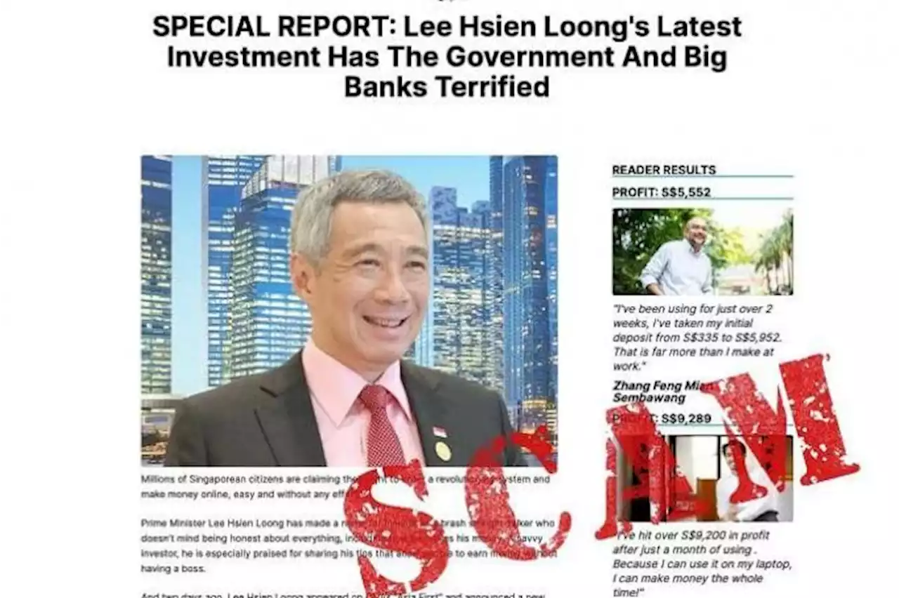 Scammers target PM Lee in fake online ads