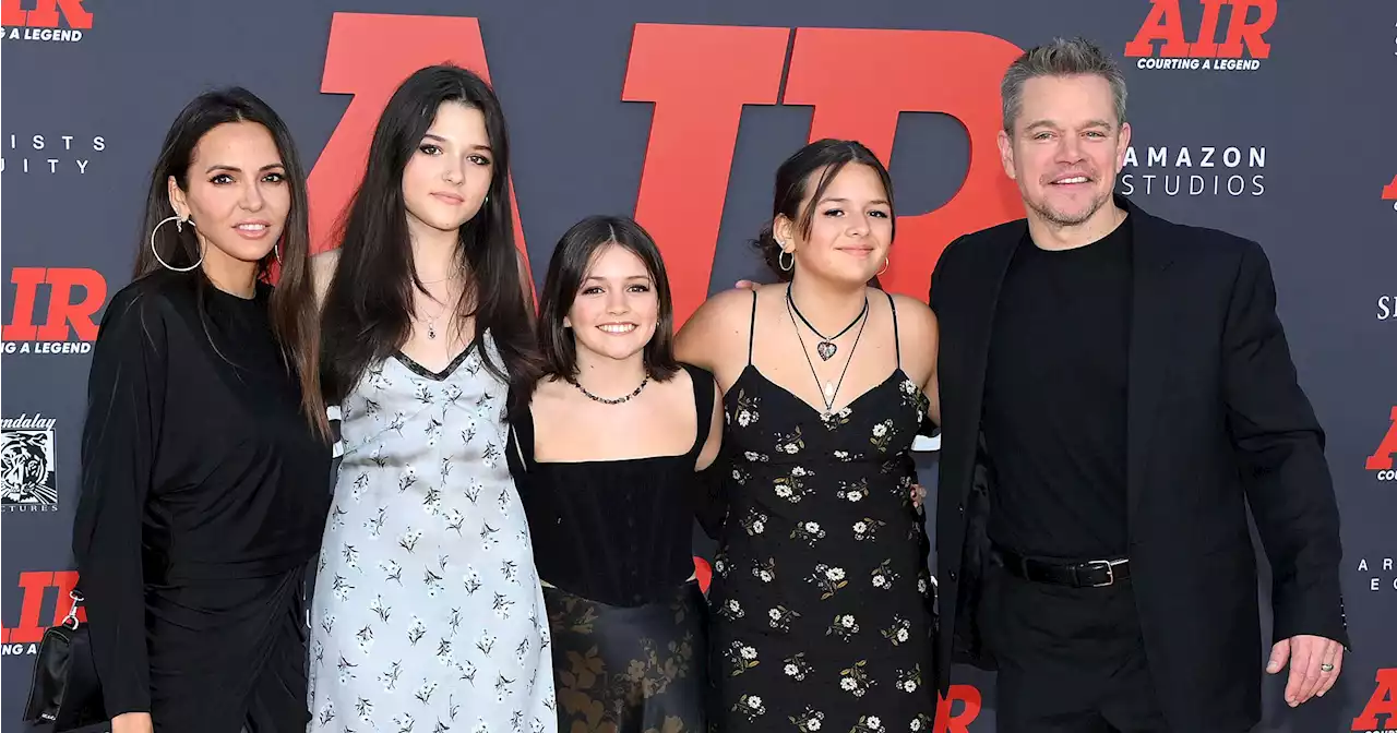 Matt Damon Poses With 3 Daughters at 'Air' Premiere: Photos