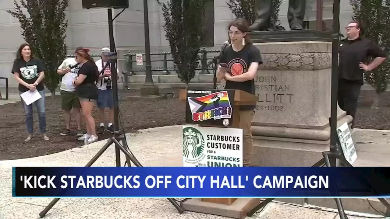 Starbucks baristas, labor allies rally at Philadelphia City Hall