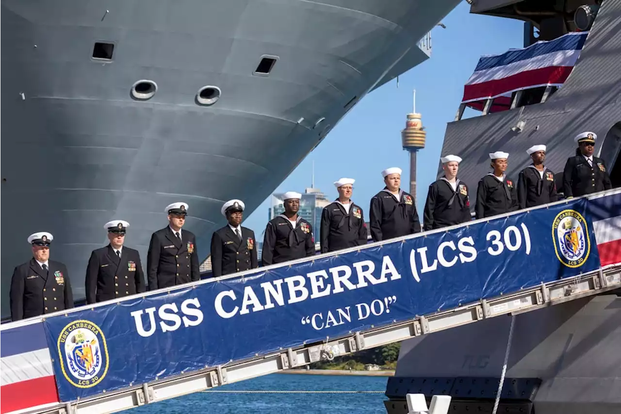 US navy personnel parade in Australia amid war games