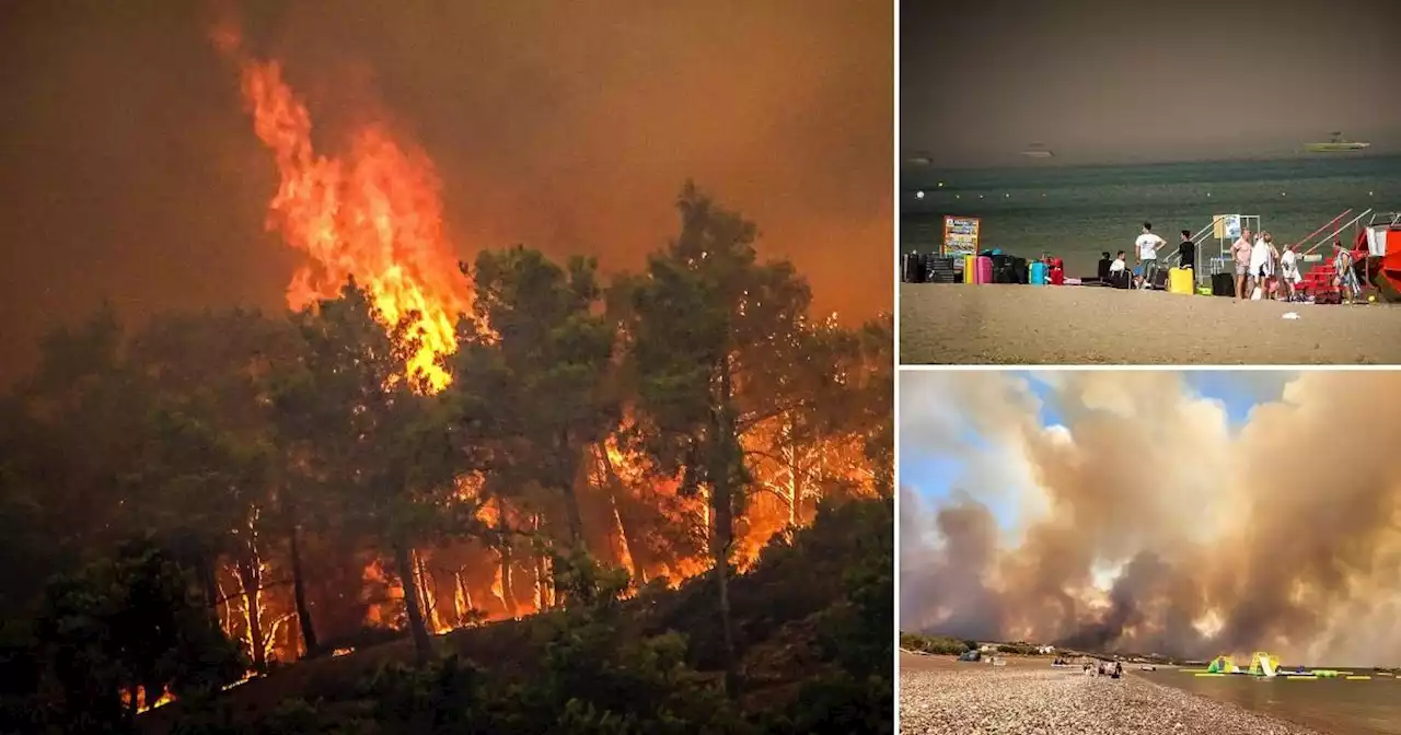 Brits among thousands forced to flee as raging wildfire sweeps across Rhodes