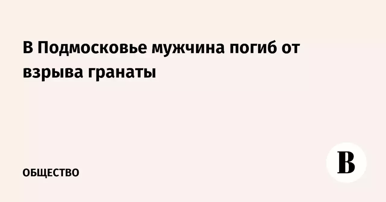 В Подмосковье мужчина погиб от взрыва гранаты