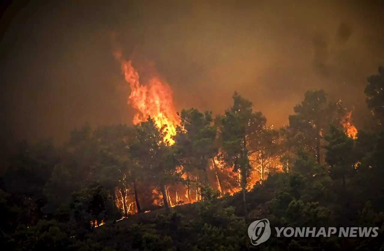 그리스 로도스섬 산불로 관광객 등 3만명 대피…'전례없는 상황' | 연합뉴스