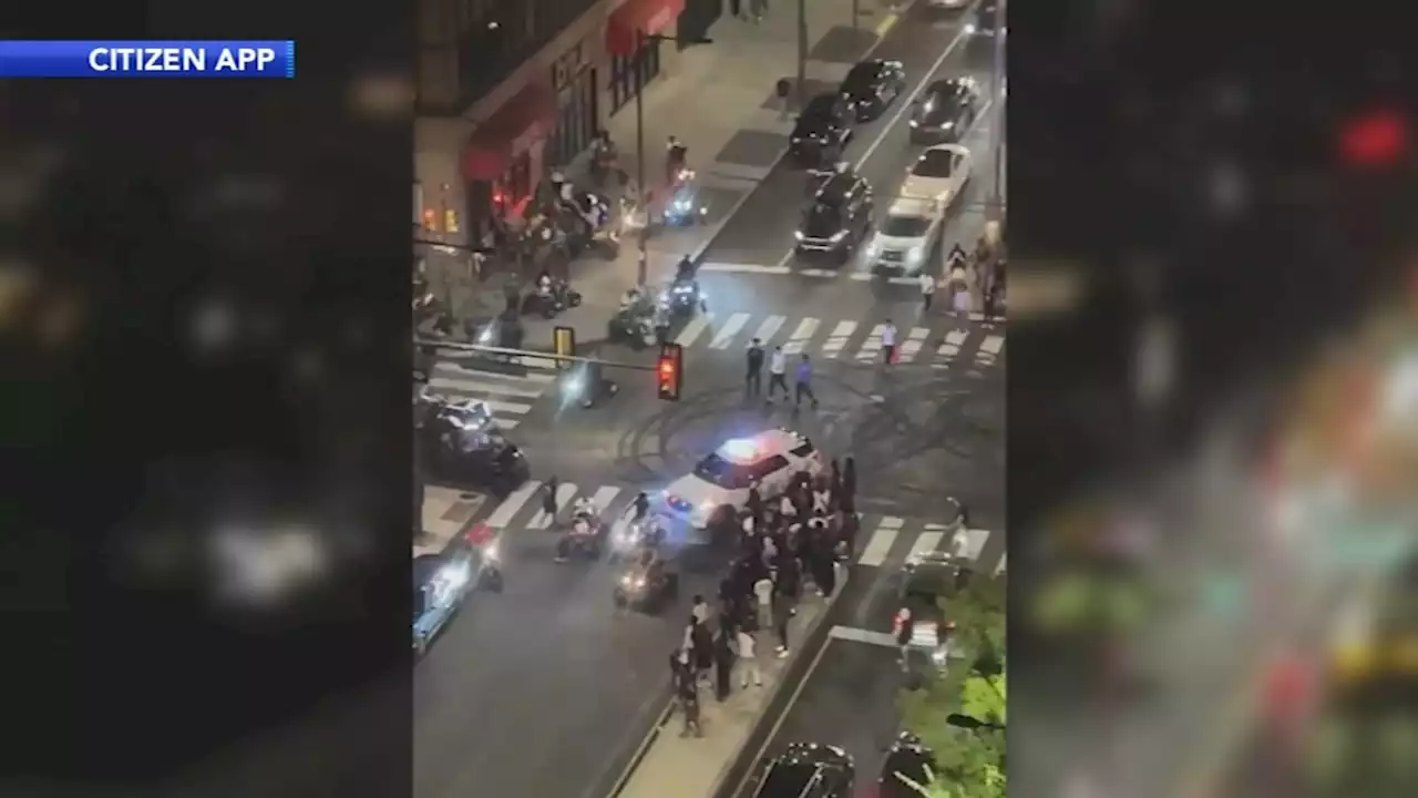 Several Philadelphia police officers injured while breaking up large crowd