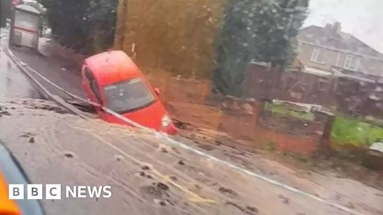 Shock as car left stranded in Coventry sinkhole