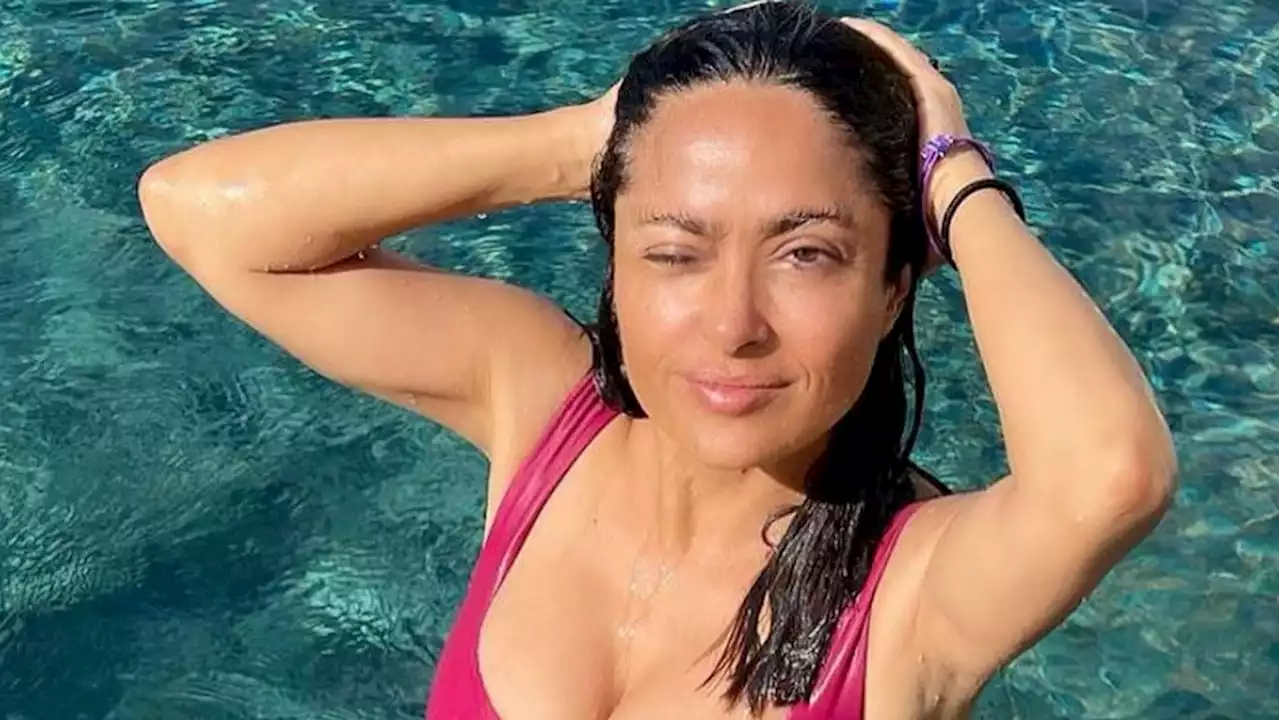 Salma Hayek Brings Barbiecore to the Pool in Latest Thirst Trap