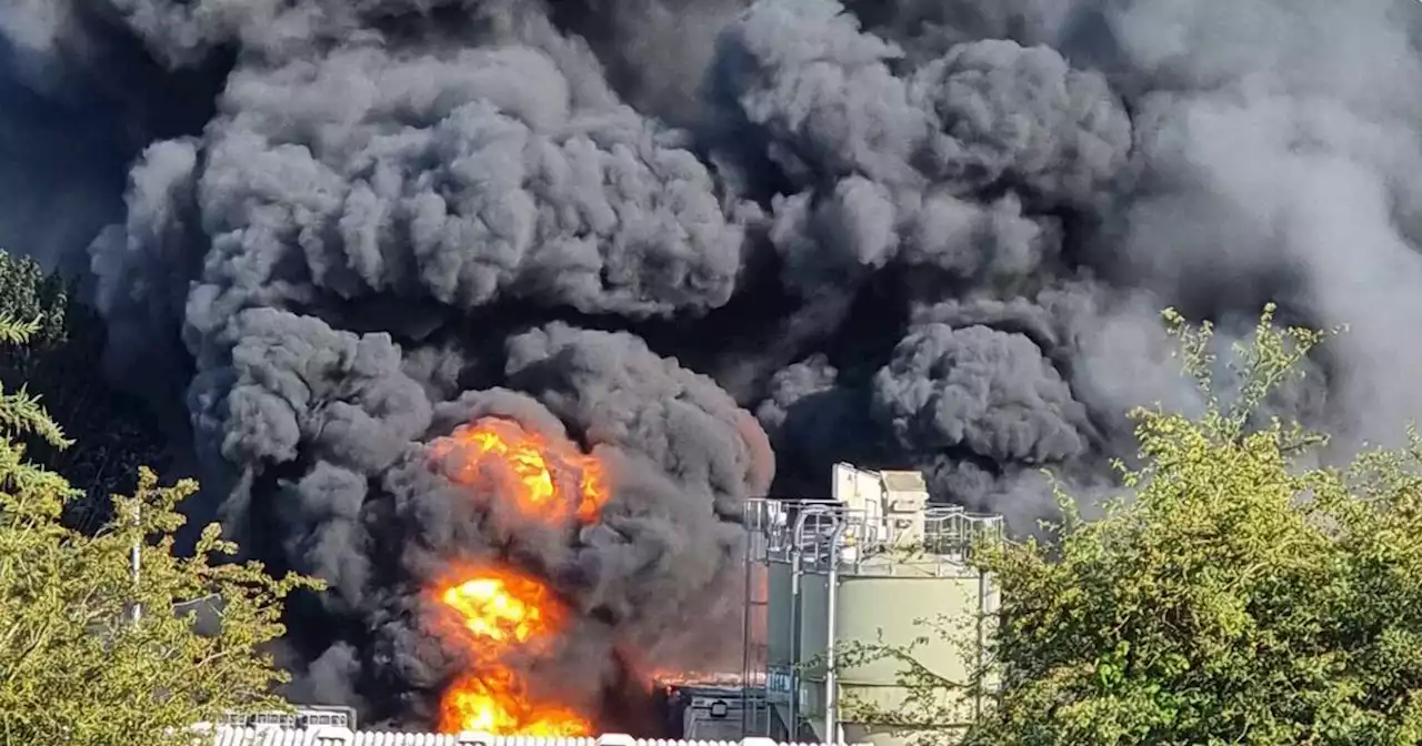 Dramatic pictures show scale of huge fire tearing through building in Bury