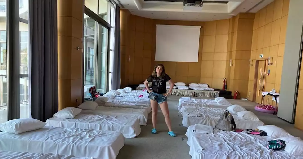 Family forced to sleep on floor with strangers amid frantic Rhodes evacuations