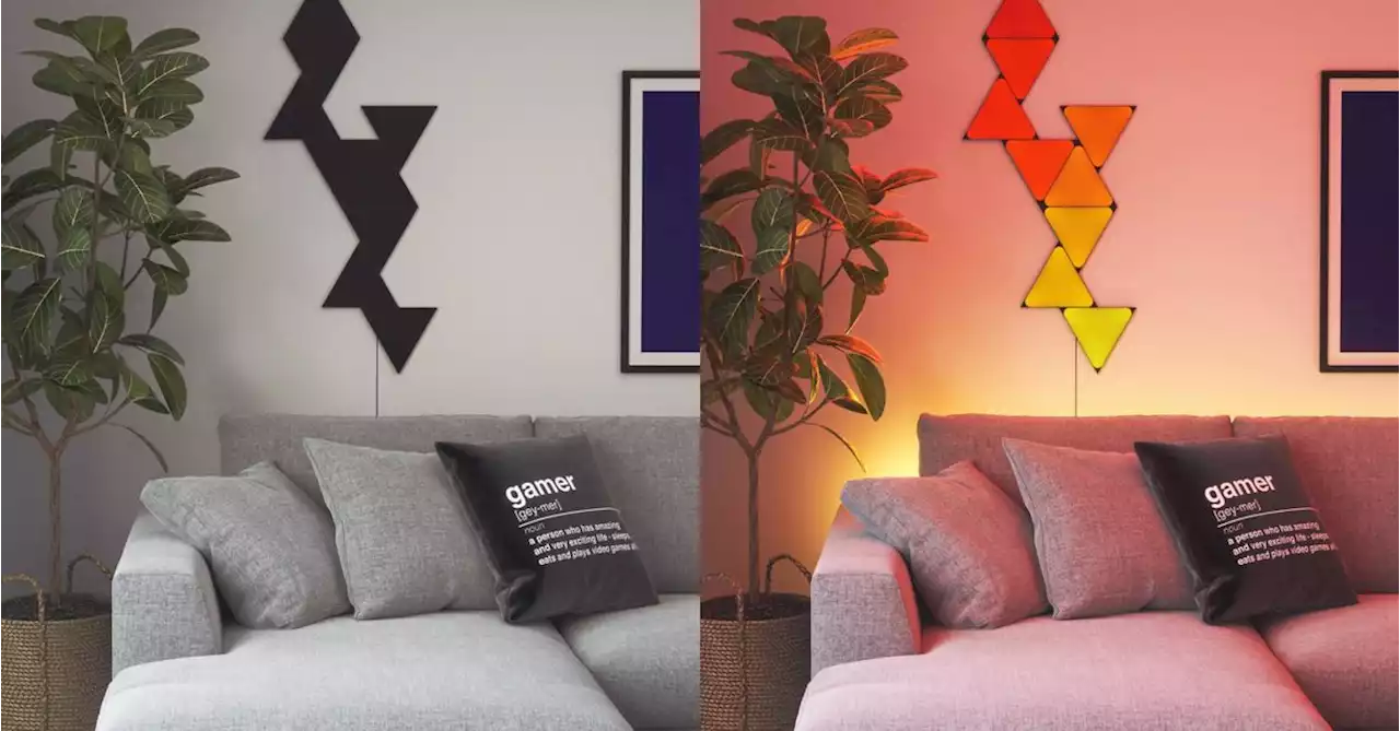 Save $55 on Nanoleaf’s blacked-out RGB Triangle wall panels