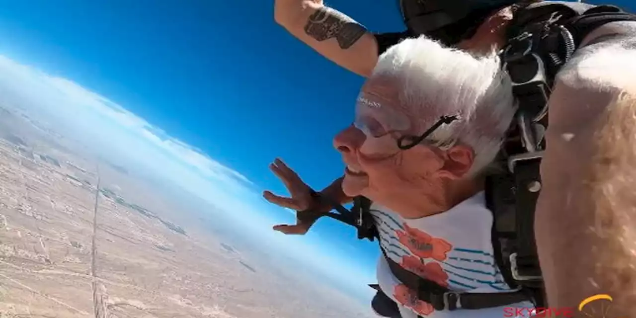 ‘I was flying’: Woman celebrates her 90th birthday by skydiving