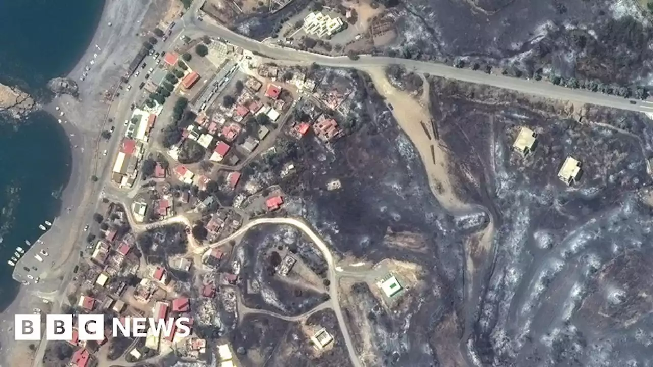 Greece fires: Satellite images and maps show extent of damage