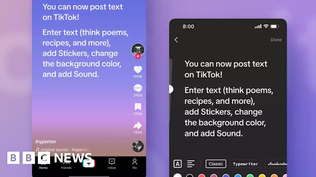 TikTok adds text-only posts as social media battle escalates